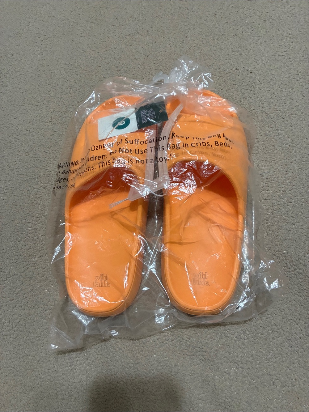 wild fable Orange Slide Sandals with Contoured Footbed